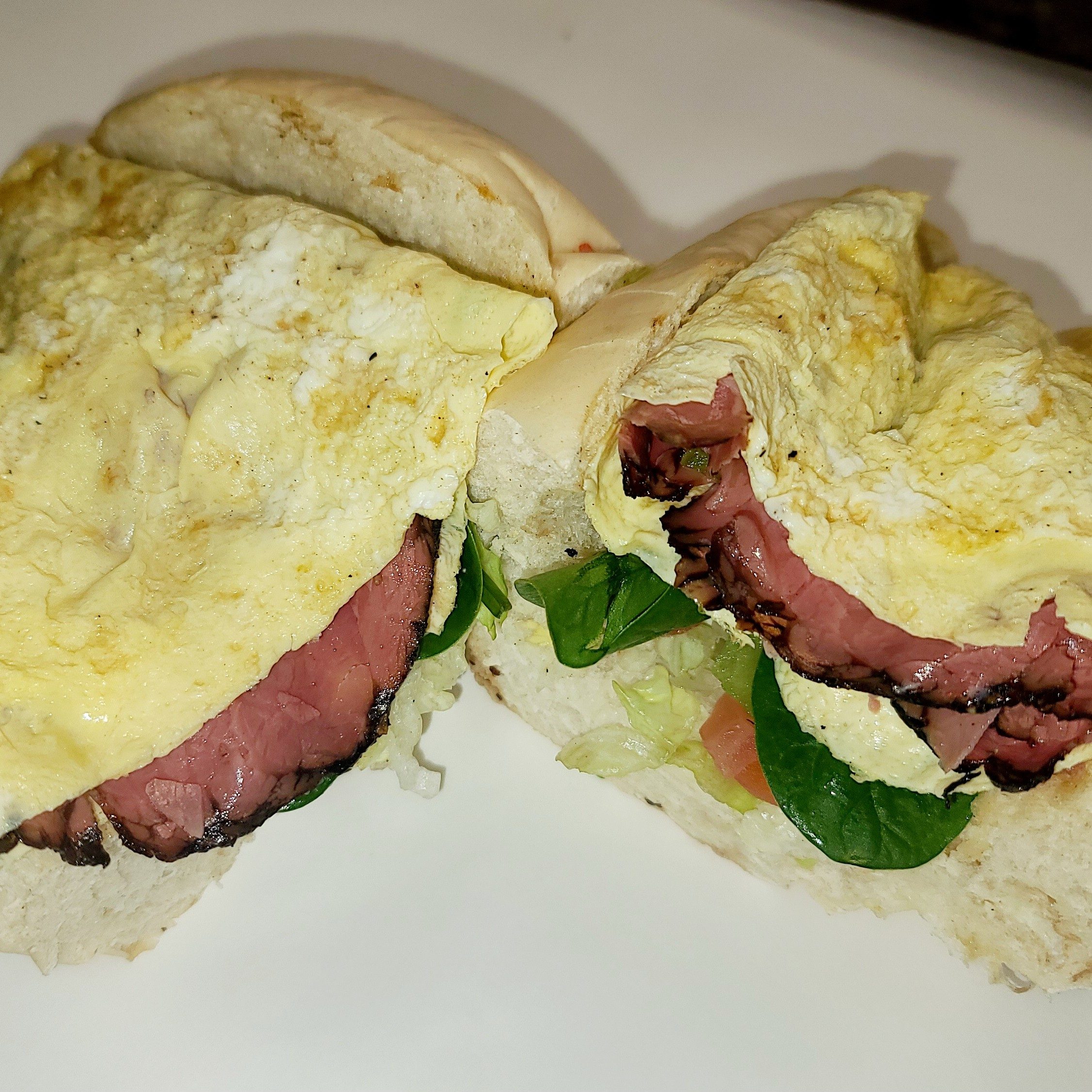Pastrami & Egg with Cheese Breakfast Sub.