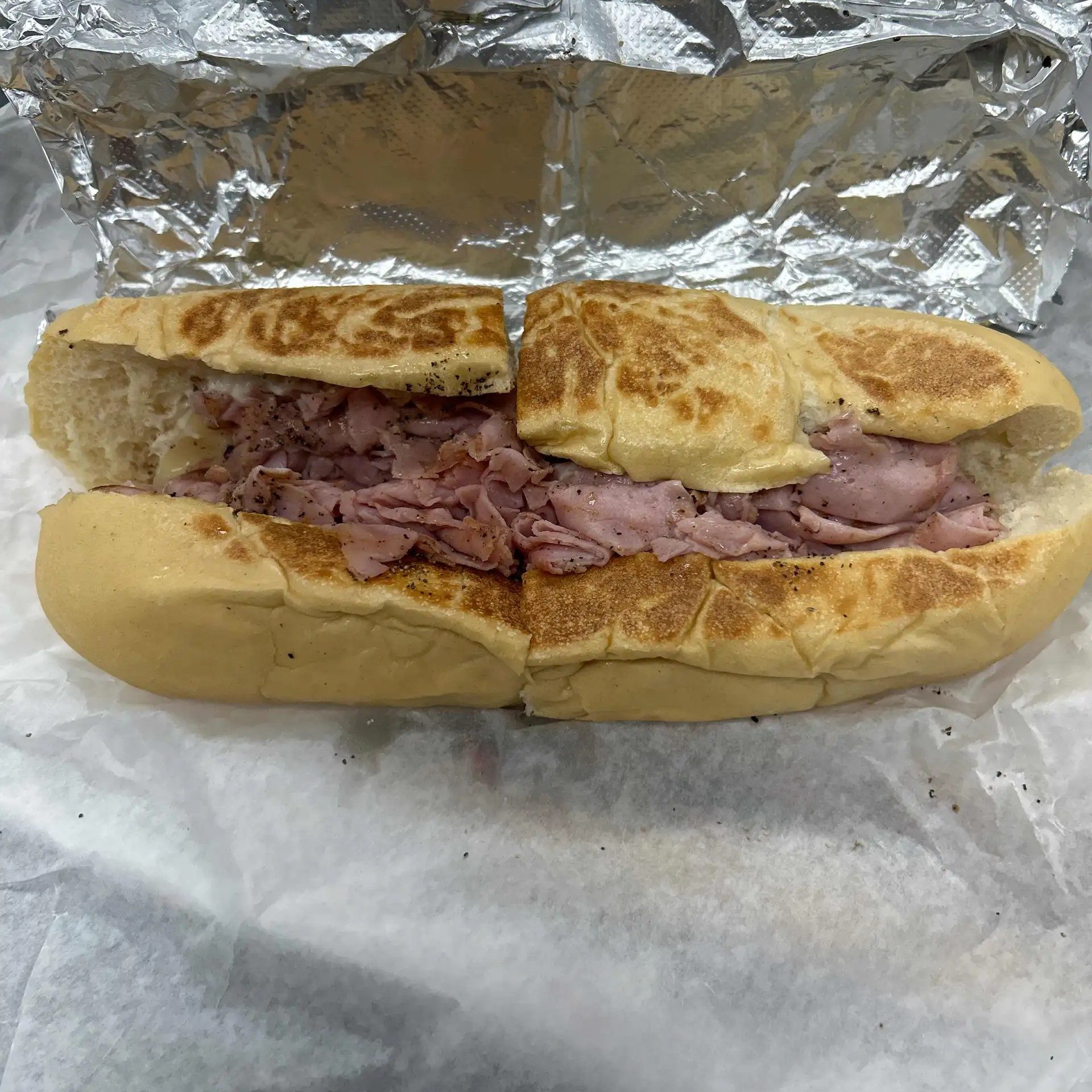 Hot Ham & Cheese Sub.