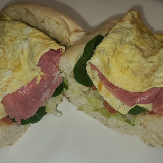 Corned Beef and Egg Breakfast Sub.